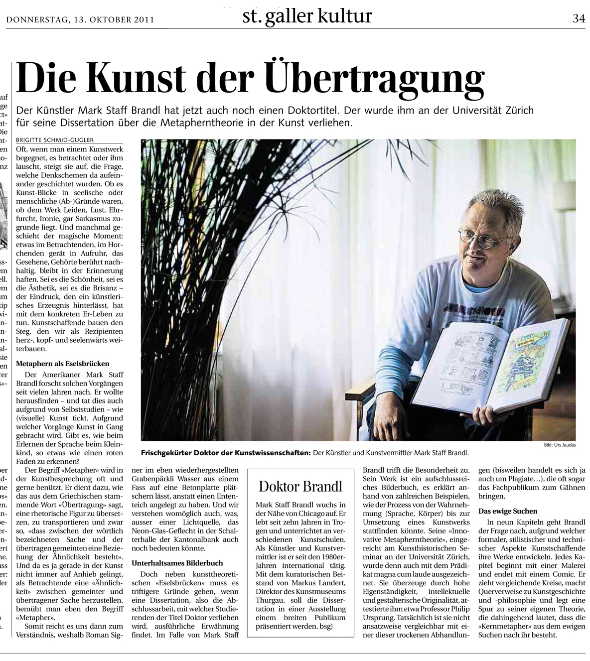St Galler Tagblatt
                      Artikel, Brandl Dissertation